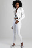 Sissy boy Womens Mid-Waist Basic Skinny Jeans In White