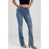 Sissy boy Womens Mid-Waist Bootleg Jeans With Wasit Braid In Medium Vintage
