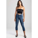Sissy Boy Mid-Waist Capri With Unpicked Hem Jeans In Mid Vintage