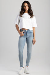 Sissyboy Womens Mid-Waist Baisc Jeans In Light Vintage