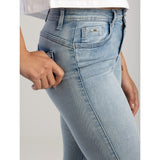 Sissy boy Womens Mid-Waist Baisc Jeans In Light Vintage