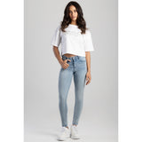 Sissy boy Womens Mid-Waist Baisc Jeans In Light Vintage