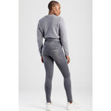 Sissy boy Womens Lily Mid Waist Straight Leg Jeans In Grey