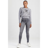 Sissy boy Womens Lily Mid Waist Straight Leg Jeans In Grey