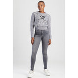 Sissy boy Womens Lily Mid Waist Straight Leg Jeans In Grey