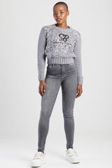 Sissy boy Womens Lily Mid Waist Straight Leg Jeans In Grey