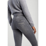 Sissy boy Womens Lily Mid Waist Straight Leg Jeans In Grey