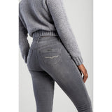Sissy boy Womens Lily Mid Waist Straight Leg Jeans In Grey