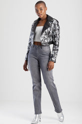 Sissyboy Womens Ruby Mid-Waist Straight Leg Jeans In Grey