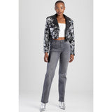Sissy boy Womens Ruby Mid-Waist Straight Leg Jeans In Grey