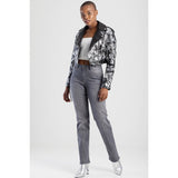 Sissy boy Womens Ruby Mid-Waist Straight Leg Jeans In Grey