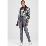 Sissy boy Womens Ruby Mid-Waist Straight Leg Jeans In Grey