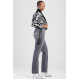 Sissy boy Womens Ruby Mid-Waist Straight Leg Jeans In Grey