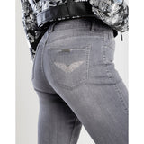 Sissy boy Womens Ruby Mid-Waist Straight Leg Jeans In Grey