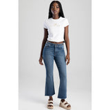 Sissy Boy Ladies Mid Waist Flare Jeans In Indigo