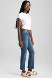 Sissy Boy Ladies Mid Waist Flare Jeans In Indigo