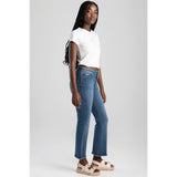 Sissy Boy Ladies Mid Waist Flare Jeans In Indigo