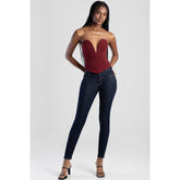 Sissy Boy Womens Dakota Mid Waist Skinny Jeans In Dark Vinatge
