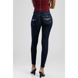 Sissy Boy Womens Dakota Mid Waist Skinny Jeans In Dark Vinatge