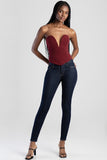Sissy Boy Womens Dakota Mid Waist Skinny Jeans In Dark Vinatge
