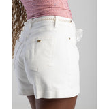 Sissy boy Ladies High Waisted Shorts With Lace In White
