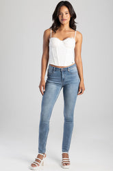 Sissy Boy Womens Camila Mid Waist Skinny Jean In Medium Vintage