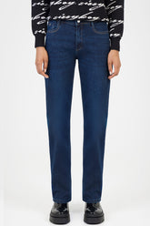 Sissy boy Womens Mid Waist Straight Leg Jean In Dark Vintag