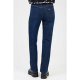 Sissy boy Womens Mid Waist Straight Leg Jean In Dark Vintag