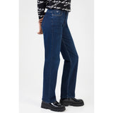 Sissy boy Womens Mid Waist Straight Leg Jean In Dark Vintag