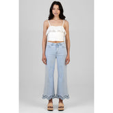 Sissy Boy Alexus Cropped Wide Leg Jeans In Light Vintage