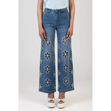 Sissy Boy Belen Wide Leg Mid Waist Wide Leg Jeans In Medium Vintage