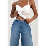 Sissy Boy Ladies High Waist Ultra Wide Leg Jeans In Light Jeans