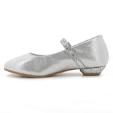 Pierre Cardin Girls Evie Glitter Low Heels In Silver