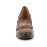 Pierre Cardin Ladies Brown Lacey Heels