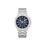 Police Mens Dark Blue Dial Watch In Silver