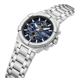 Police Mens Dark Blue Dial Watch In Silver