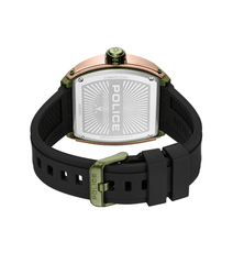 Police Bronze Gun Dial Black Rubber Strap