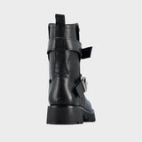 Jeep Womens Black Tats Biker Boots