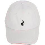 Polo Mens 6 Panel Metal Peak Cap In Red/White