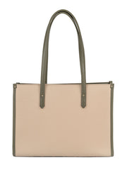 Polo Womens Palma Book Tote Bag In Beige And Olive