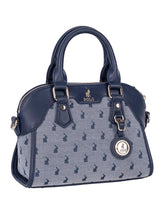 Polo Jacquard Small Shopper Bag In Navy