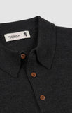 Pringle Mens Merino Knitwear Golfer In Charcoal