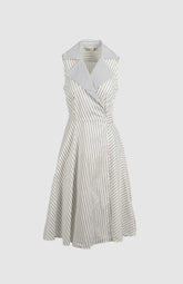 Pringle Womens Kiara Cotton Wrap Stripe Dress In White