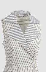 Pringle Womens Kiara Cotton Wrap Stripe Dress In White