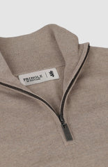 Pringle Mens Ernie 1/4 Zip Merino Sweater In Biscuit