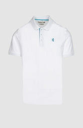 Pringle Mens Aiden Slim Fit Pique Golfer In White