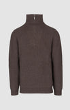 Pringle Mens Kyle 1/4 Zip Ribbed Knitwear In Brown