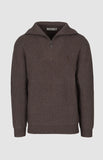 Pringle Mens Kyle 1/4 Zip Ribbed Knitwear In Brown