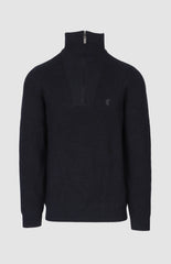 Pringle Mens Kyle 1/4 Zip Ribbed Knitwear In Navy