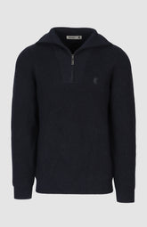 Pringle Mens Kyle 1/4 Zip Ribbed Knitwear In Navy